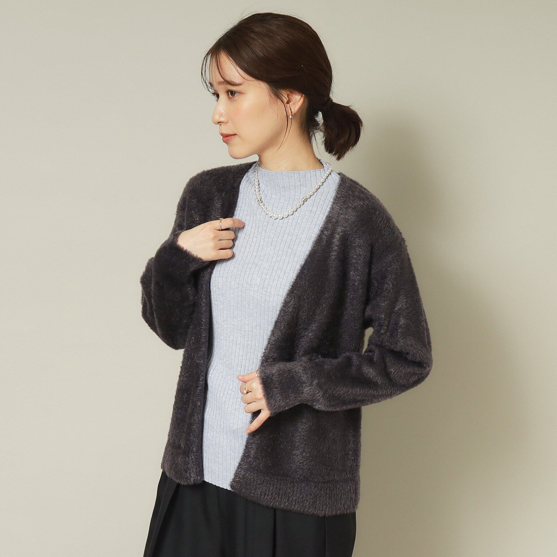 ITS&rsquo;DEMO「【手洗い可】フェザーヤーン着流しカーディガン」|カーディガン|