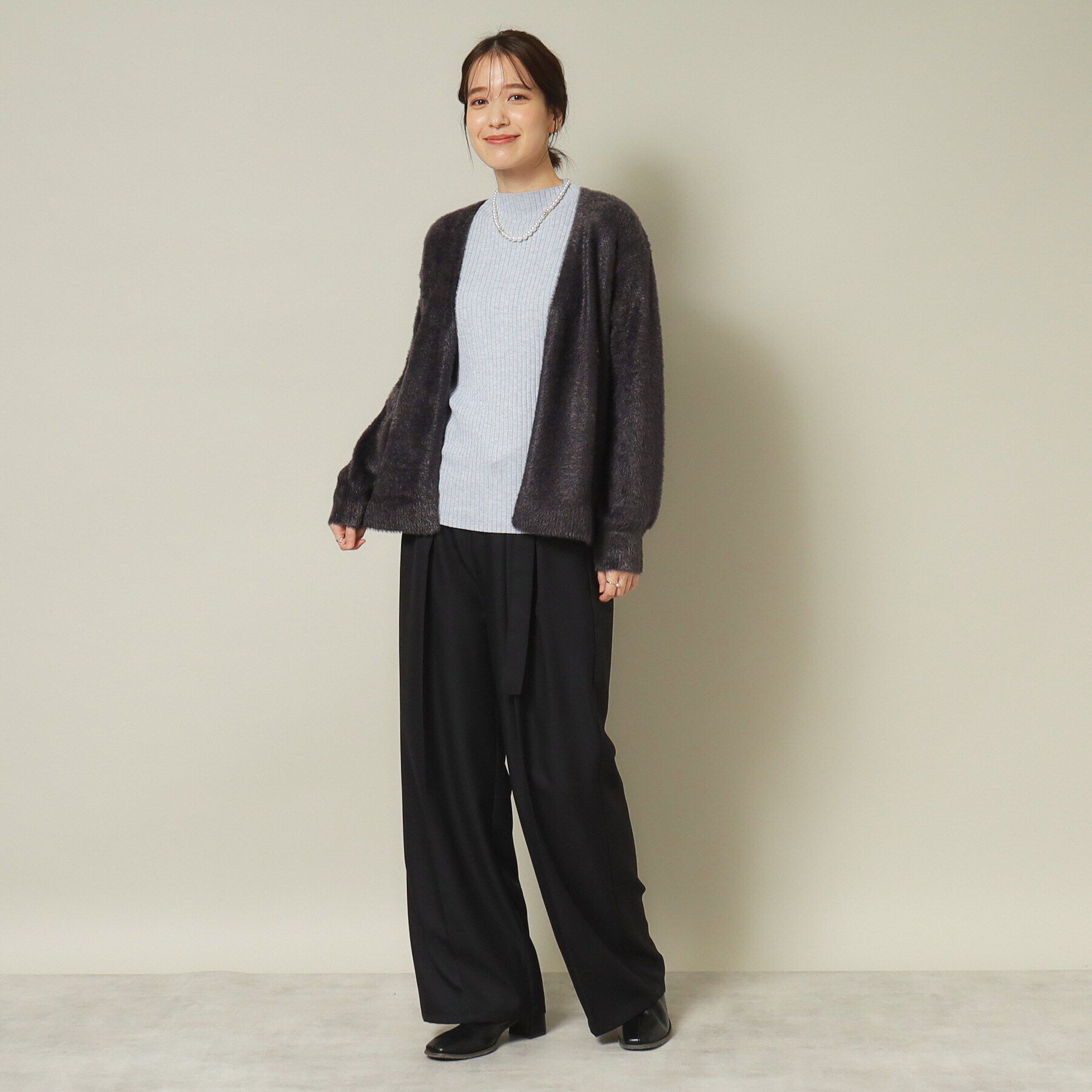 ITS&rsquo;DEMO「【手洗い可】フェザーヤーン着流しカーディガン」|カーディガン|