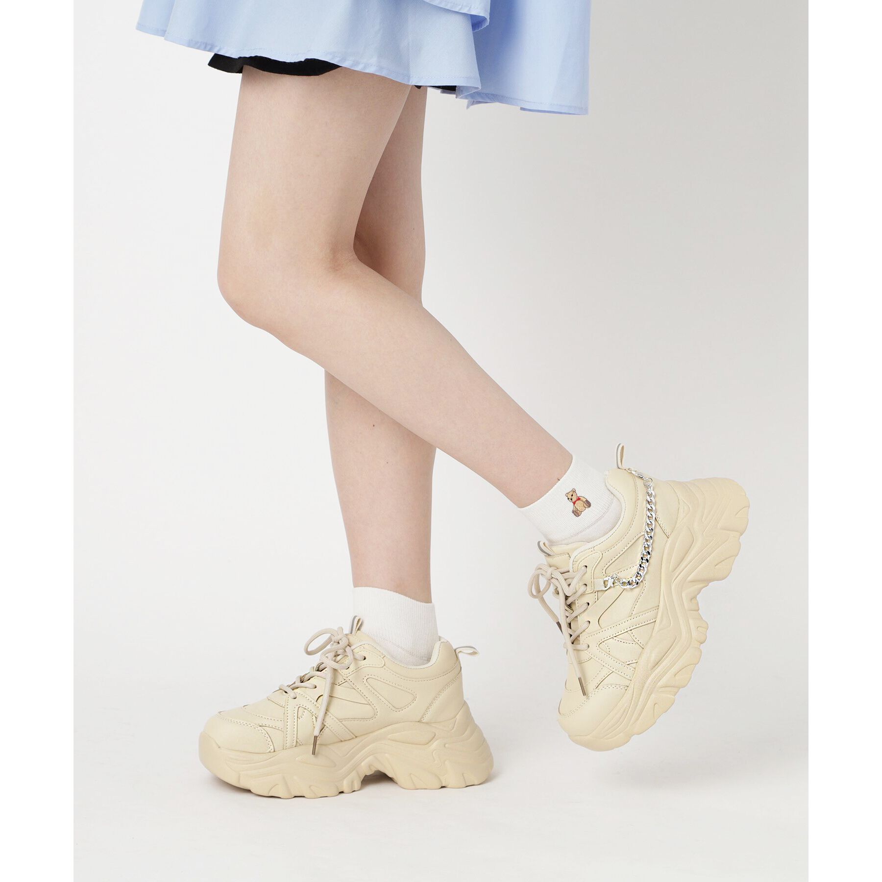 csT&P「【2WAYチェーン付き】軽量ボリュームソール厚底スニーカー」|スニーカー|