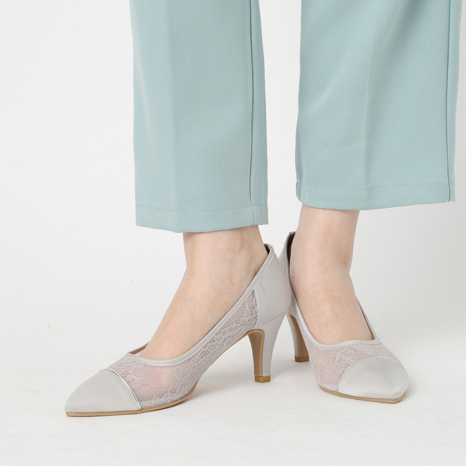 ESPERANZA「切替チュールレースパンプス」|パンプス|