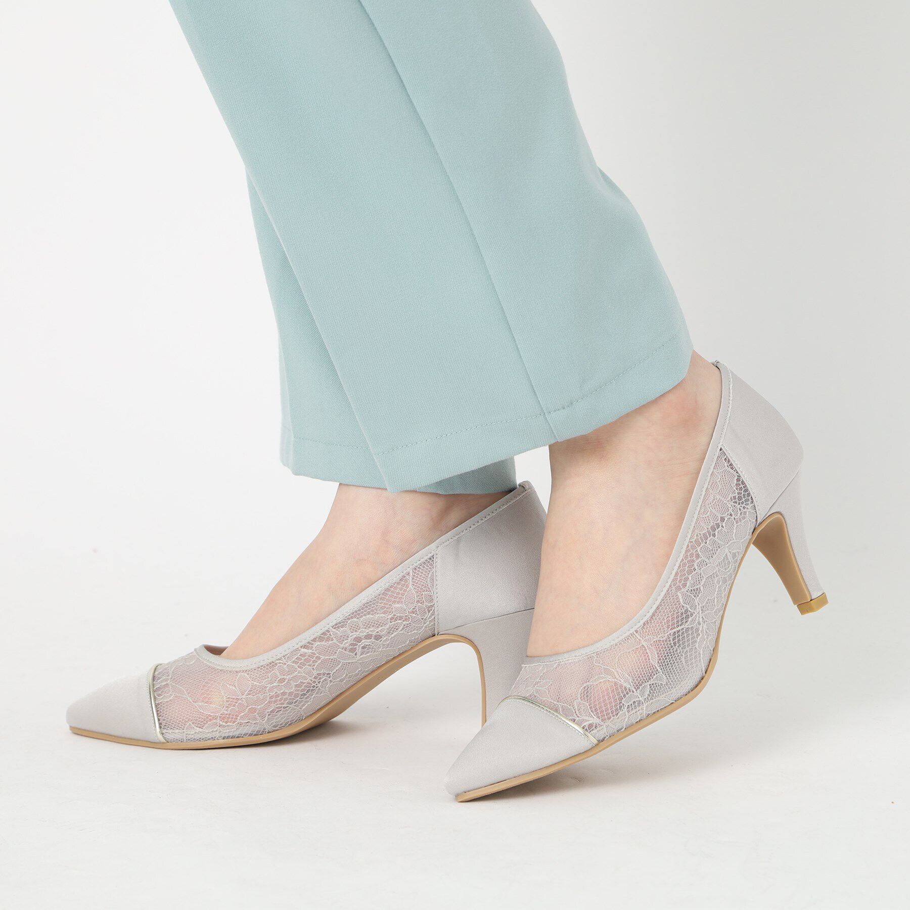ESPERANZA「切替チュールレースパンプス」|パンプス|