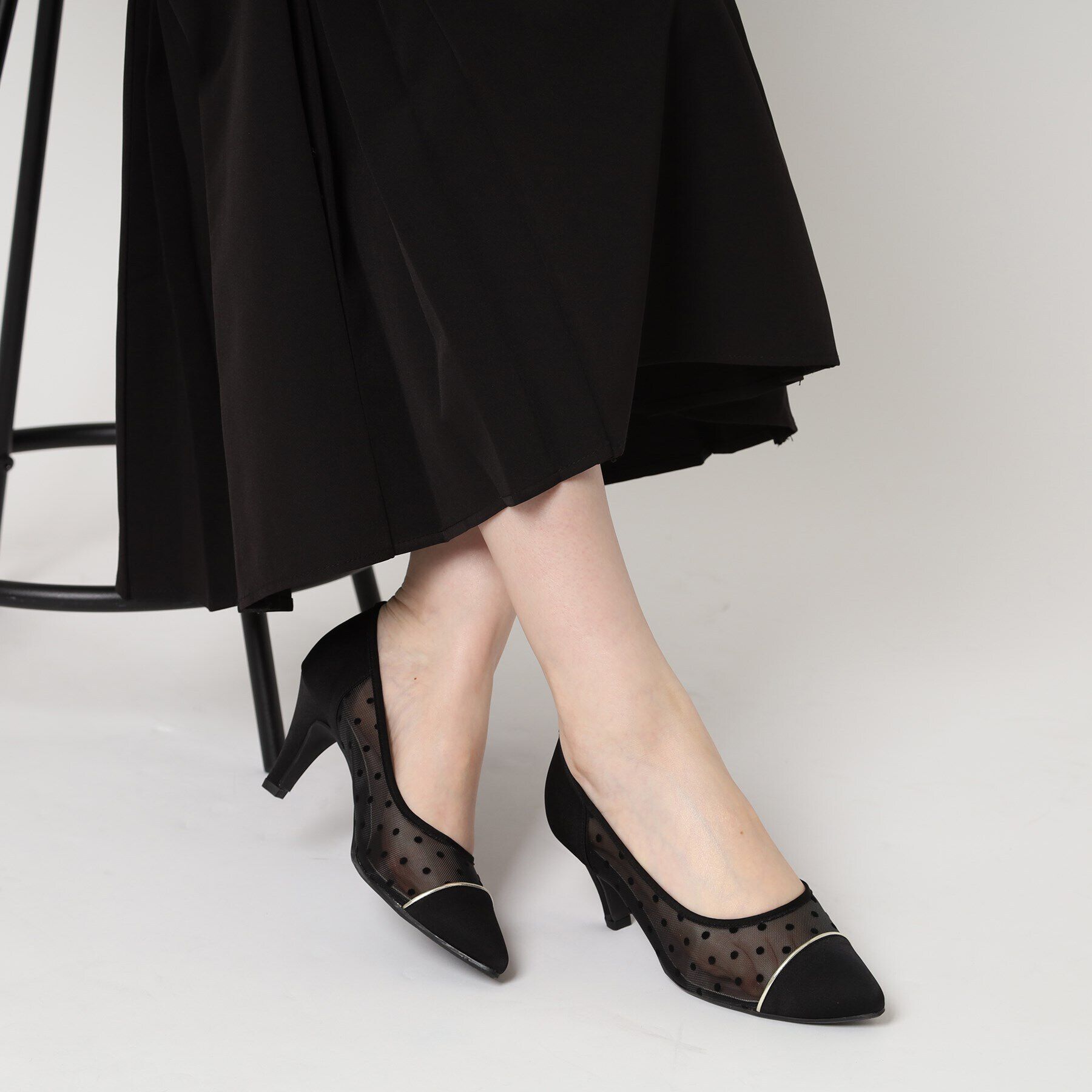 ESPERANZA「切替チュールレースパンプス」|パンプス|