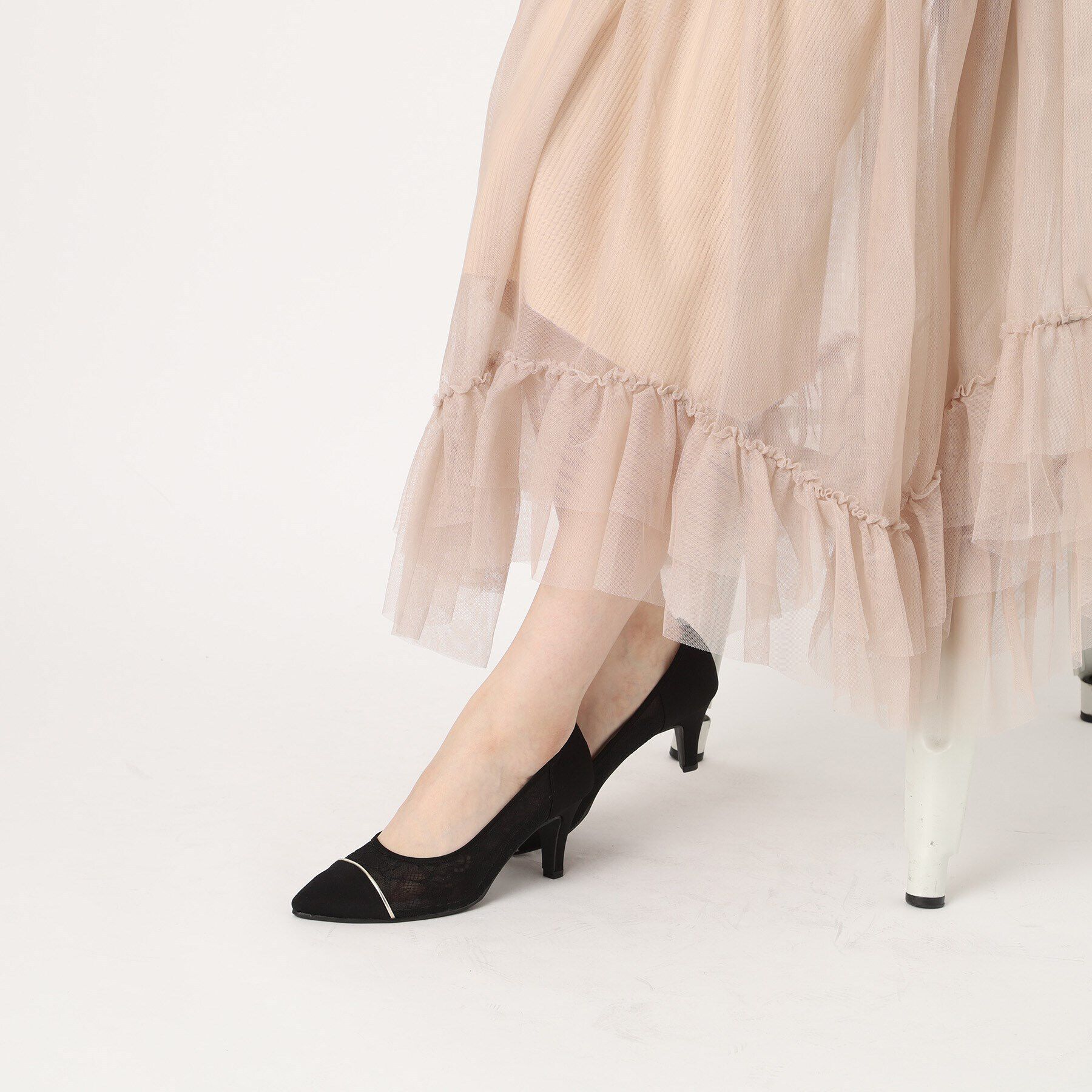 ESPERANZA「切替チュールレースパンプス」|パンプス|