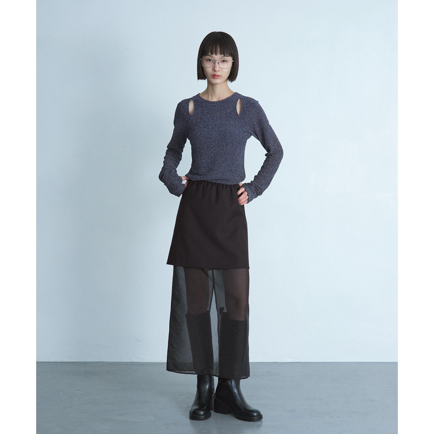 CODE A「reversible sheer skirt」|スカート|