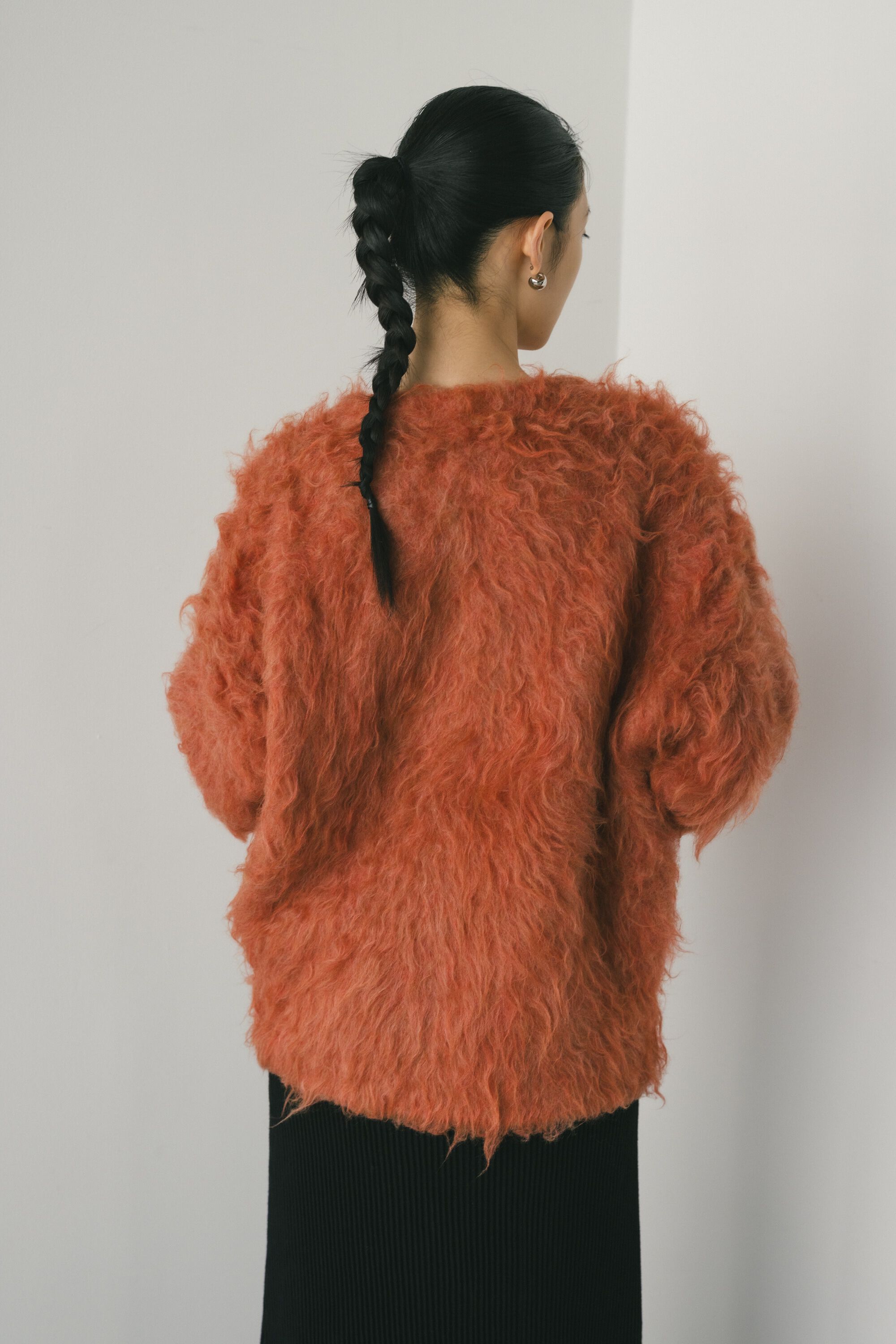 STYLEMIXER「ヘアリーカールクルーニットカーデ」|カーディガン|