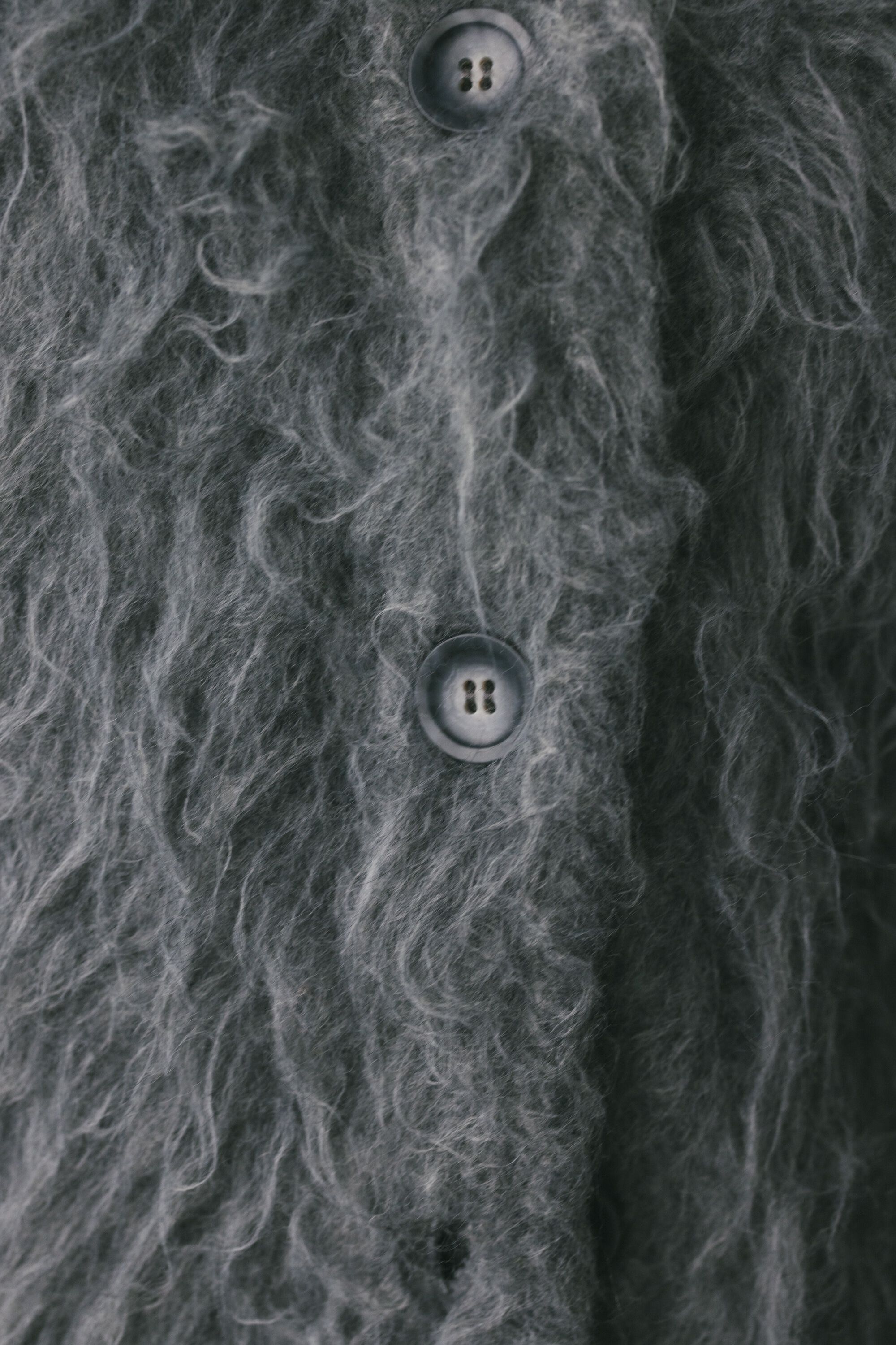 STYLEMIXER「ヘアリーカールクルーニットカーデ」|カーディガン|