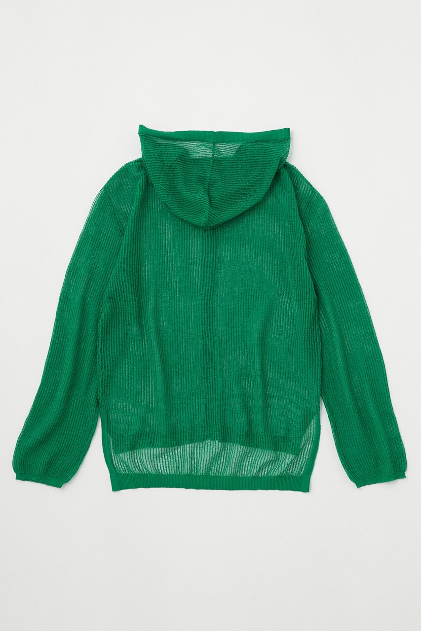 MOUSSY「SHEER HOODIE カーディガン」|カーディガン|