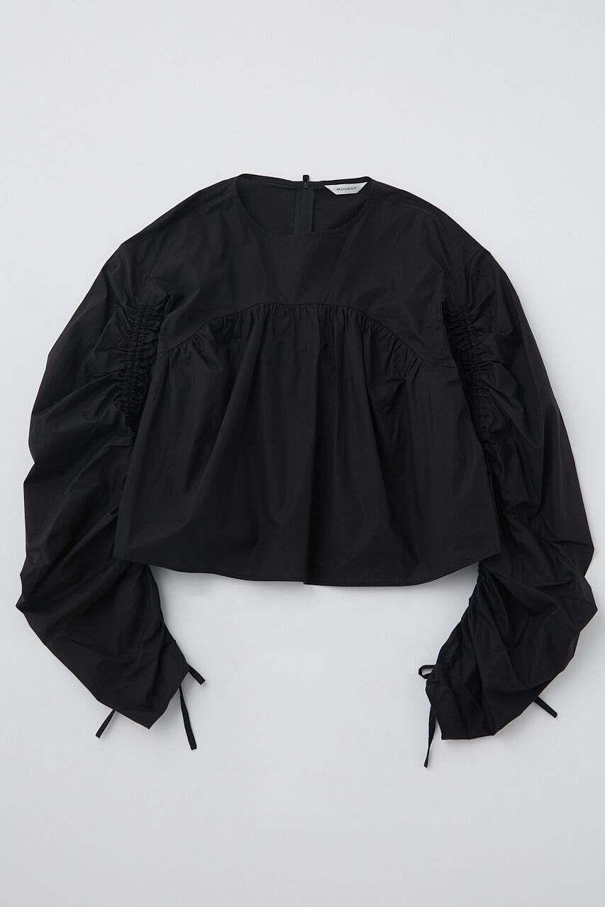 MOUSSY「EMPIRE GATHER ブラウス」|シャツ・ブラウス|BLK