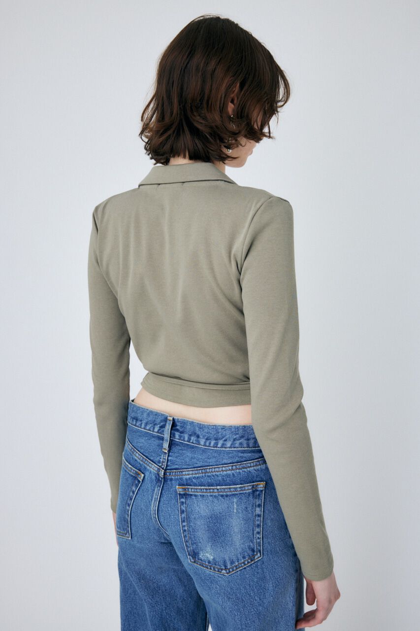 MOUSSY「CROSS OVER POLO LS トップス」|Tシャツ・カットソー|