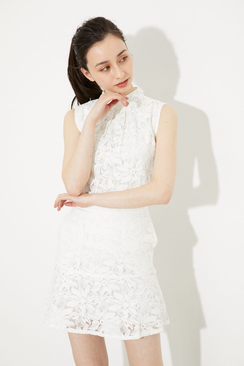 rienda「LACE ノースリーブモックネック」|シャツ・ブラウス|