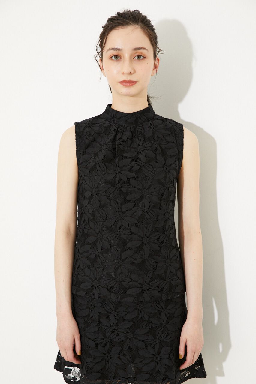 rienda「LACE ノースリーブモックネック」|シャツ・ブラウス|