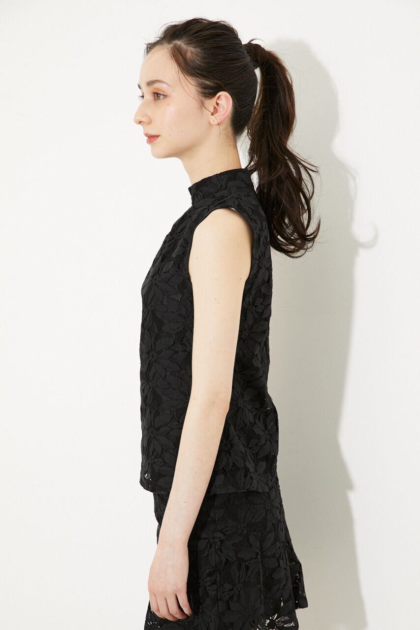 rienda「LACE ノースリーブモックネック」|シャツ・ブラウス|