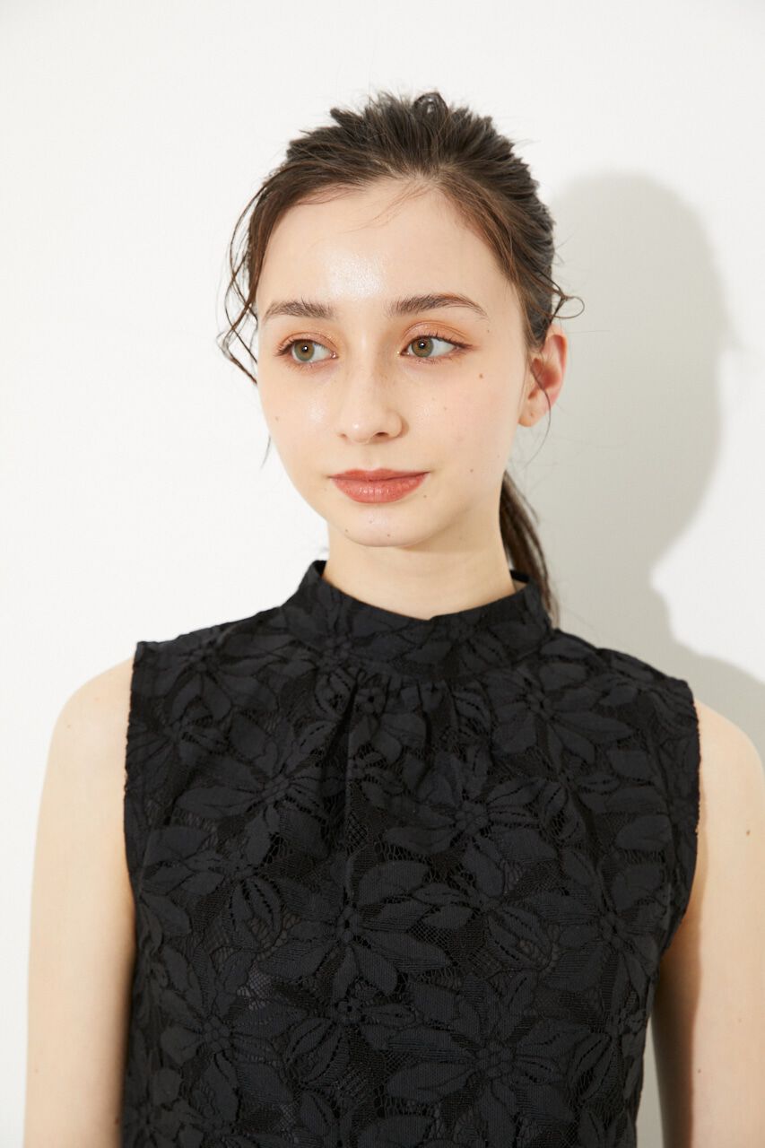 rienda「LACE ノースリーブモックネック」|シャツ・ブラウス|