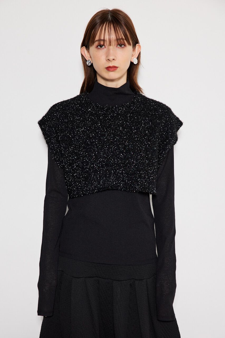 rienda「シャイニーベストSET Knit TOP」|ニット・セーター|