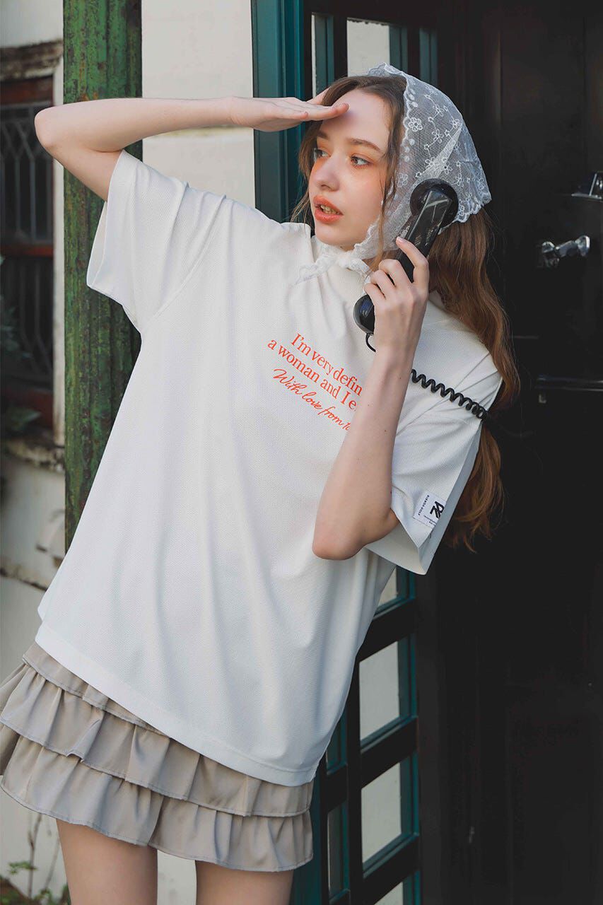 rienda「ロゴプリントルーズTシャツ」|シャツ・ブラウス|WHT