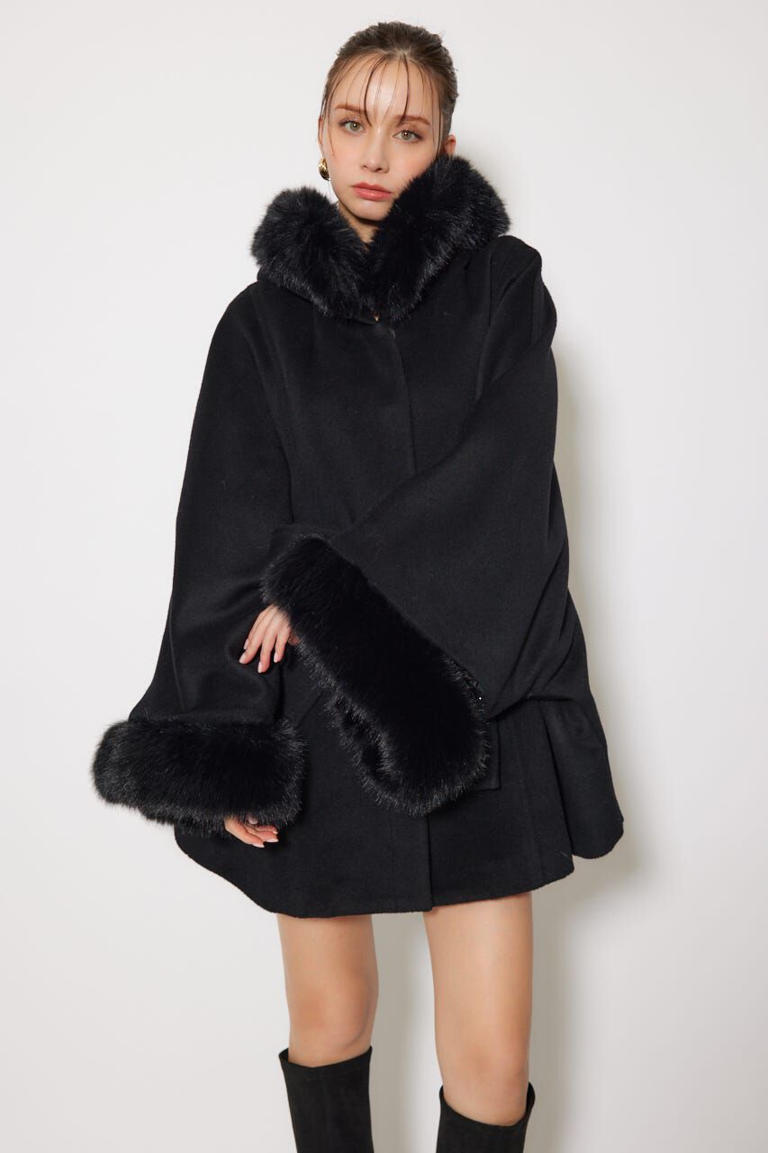 rienda ウールMIXフードポンチョコート rienda | 【WEB限定】ウールMIXフードポンチョコート (コート ) |SHEL