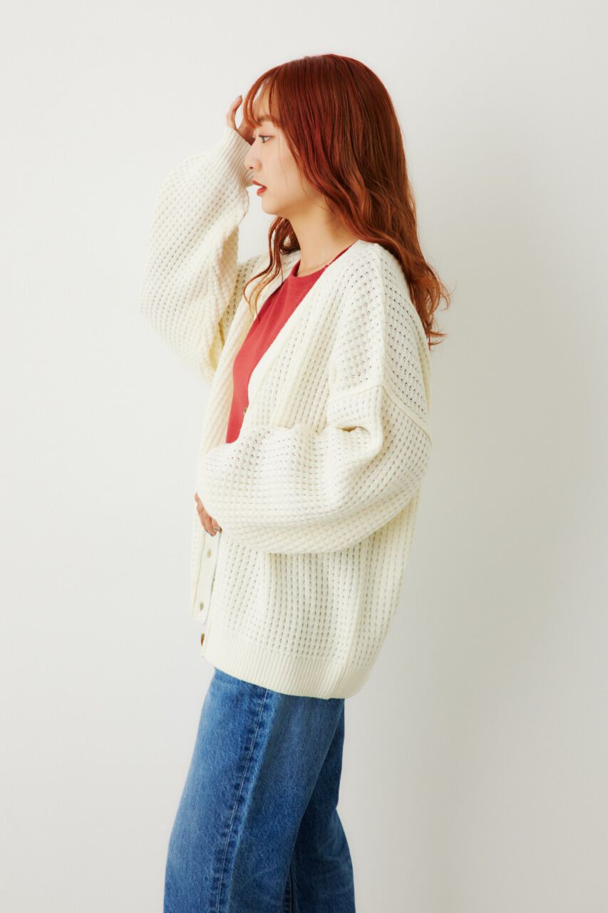 RODEO CROWNS「ワッフルルーズニットカーディガン」|カーディガン|