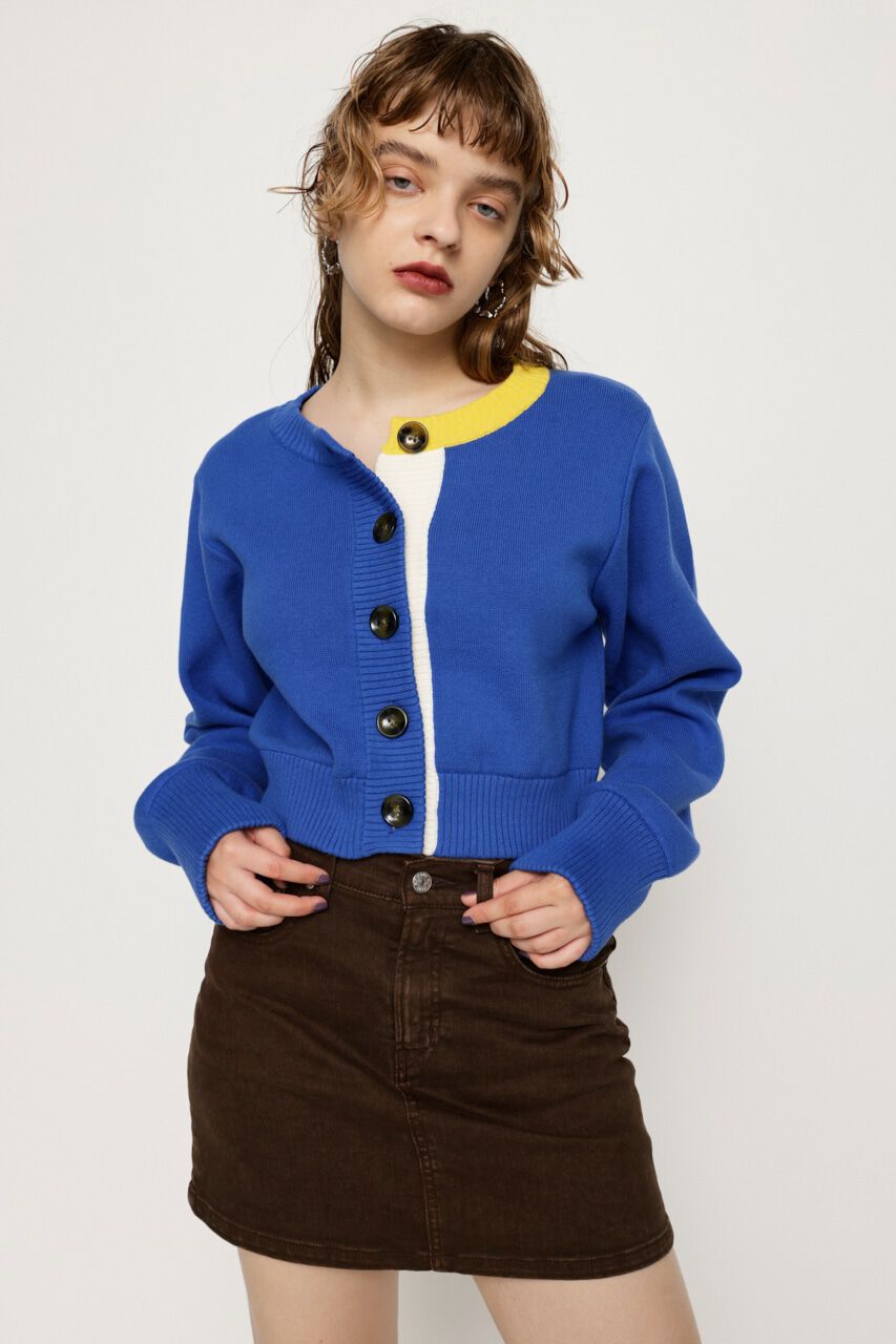 SLY「BI COLOR CROPPED カーディガン」|カーディガン|