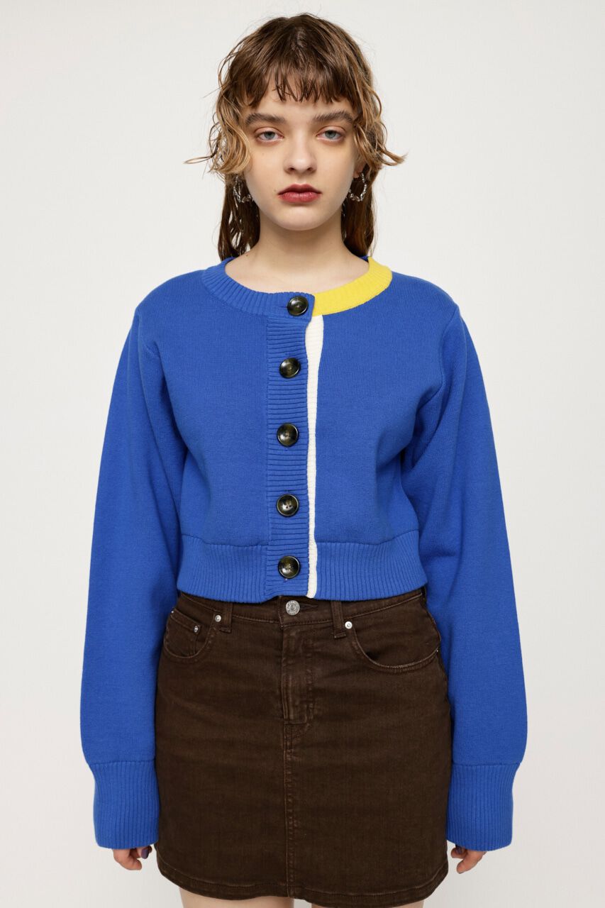 SLY「BI COLOR CROPPED カーディガン」|カーディガン|