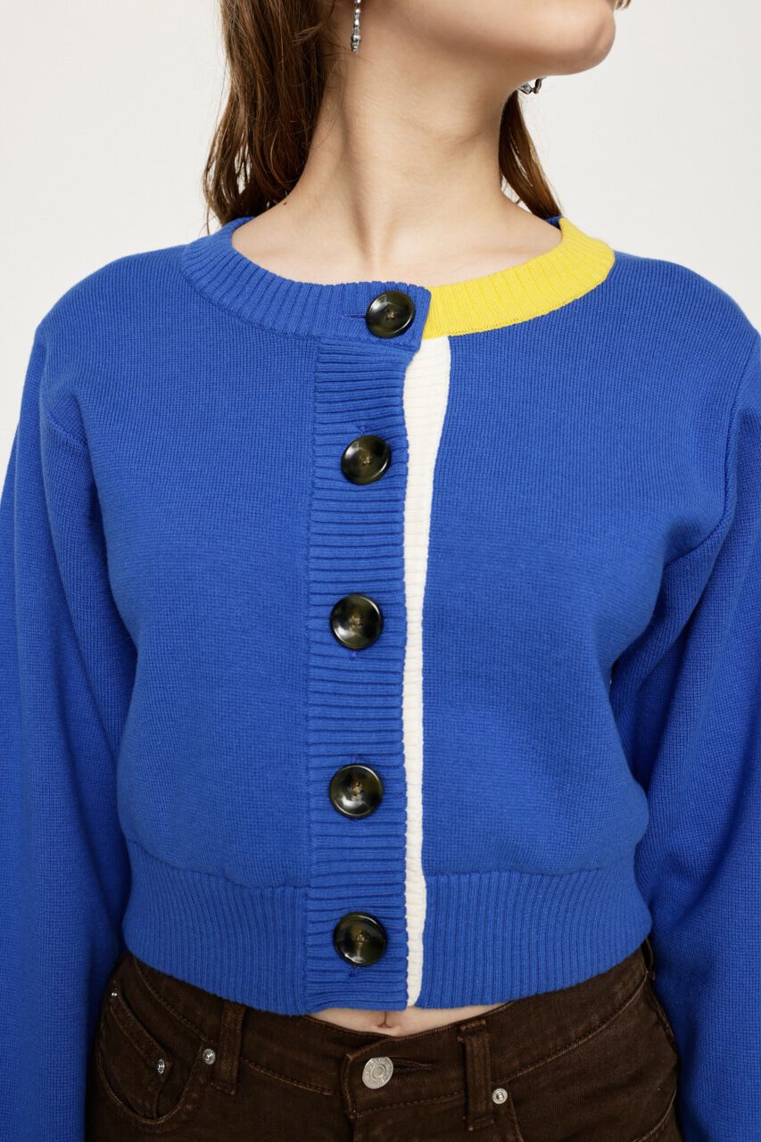 SLY「BI COLOR CROPPED カーディガン」|カーディガン|