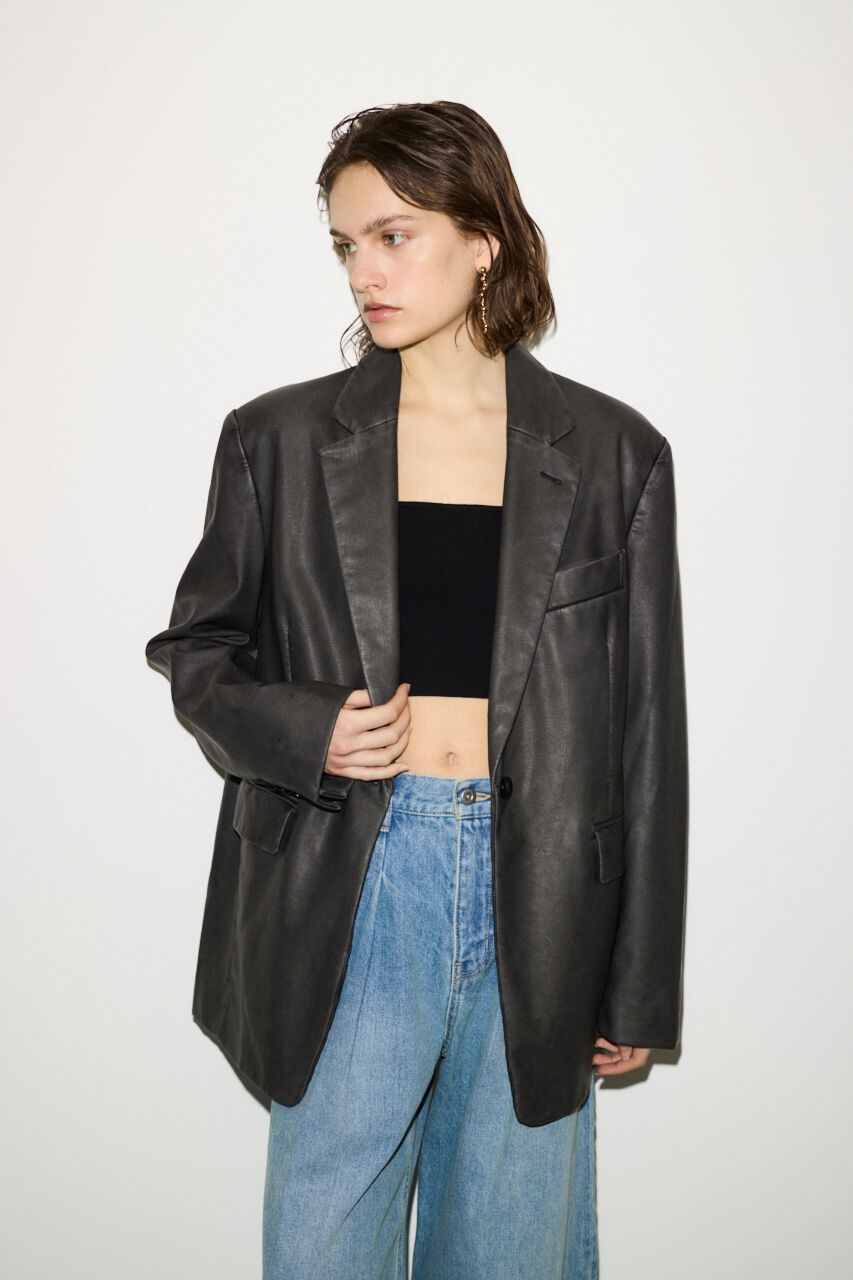 SLY「F／LEATHER BOXY ジャケット」|その他|