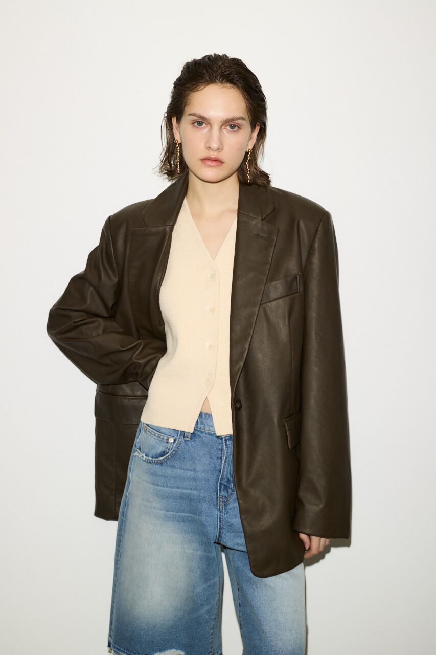 SLY「F／LEATHER BOXY ジャケット」|その他|