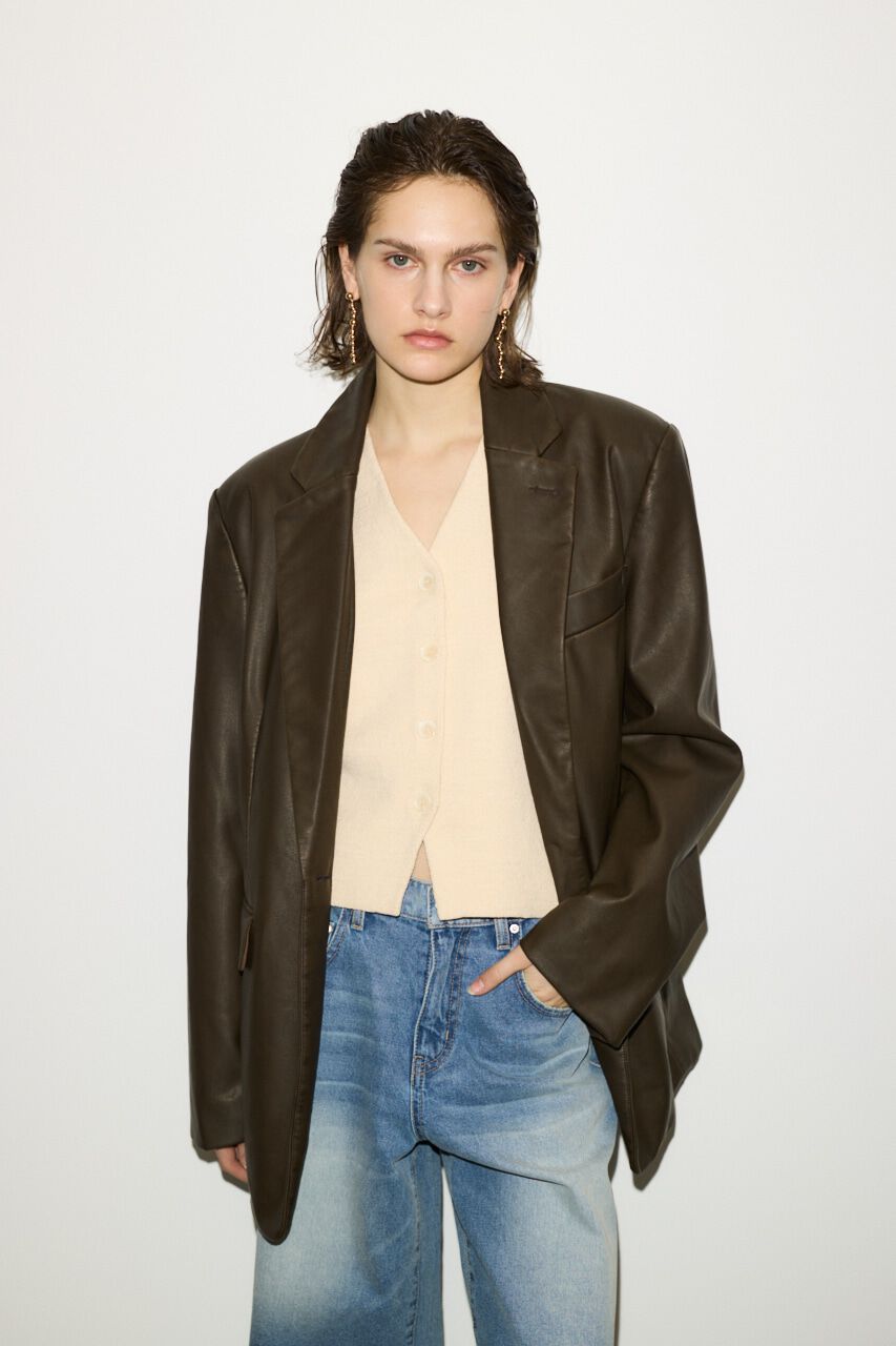 SLY「F／LEATHER BOXY ジャケット」|その他|