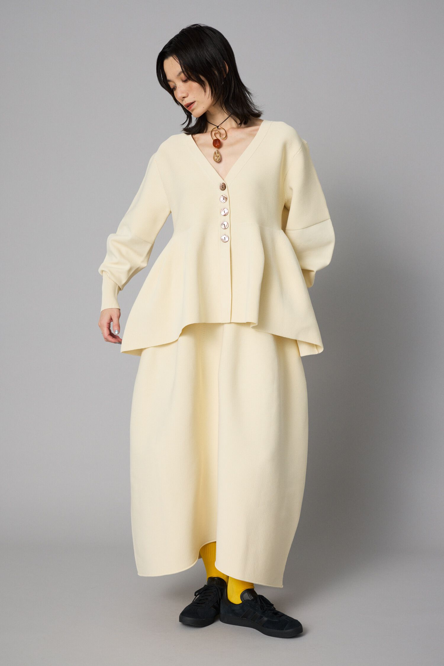 HeRIN.CYE「Jersey frill cardigan」|カーディガン|