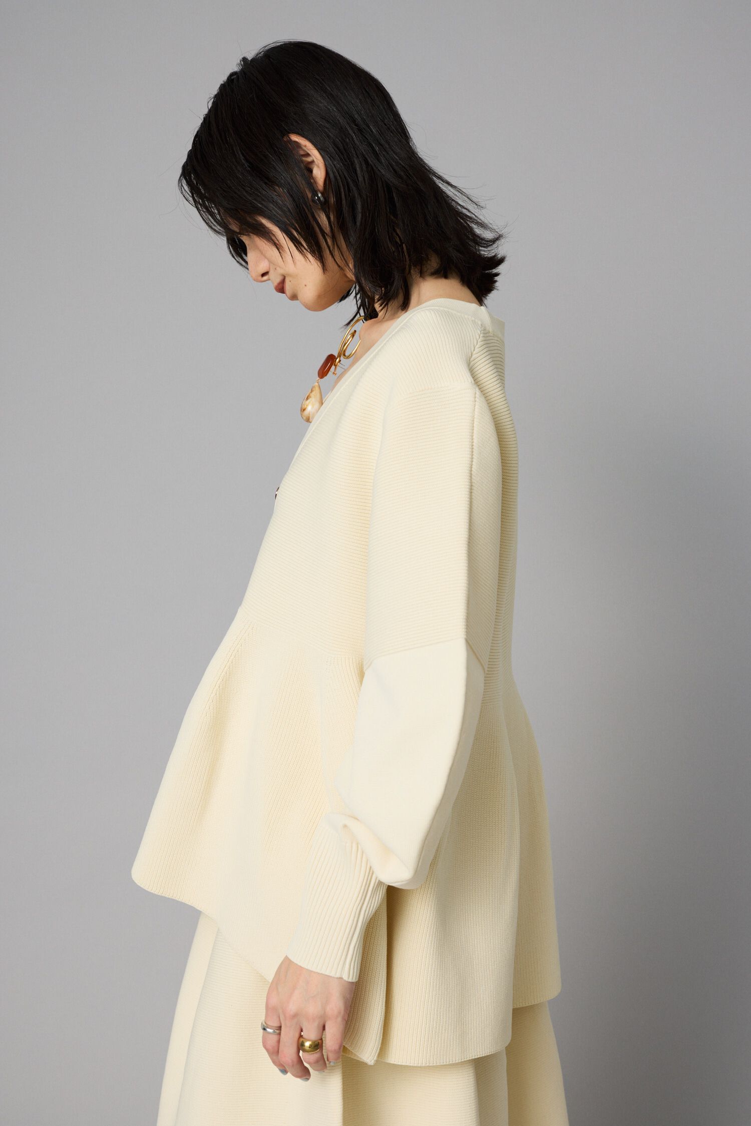 HeRIN.CYE「Jersey frill cardigan」|カーディガン|