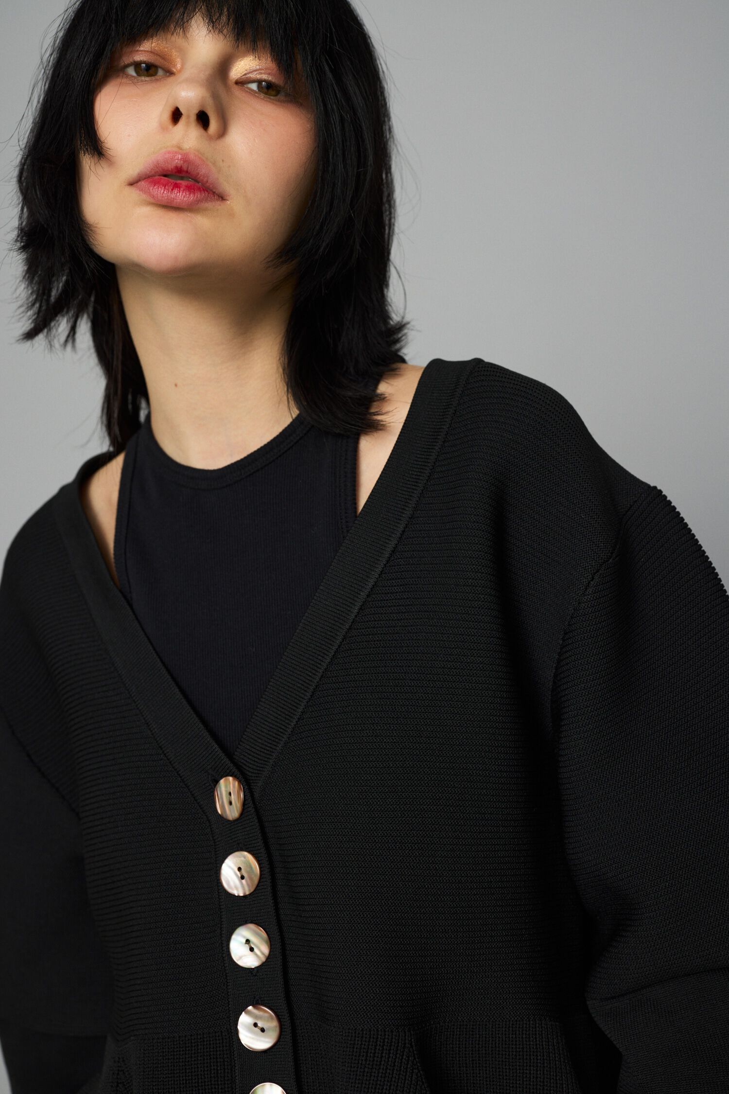 HeRIN.CYE「Jersey frill cardigan」|カーディガン|