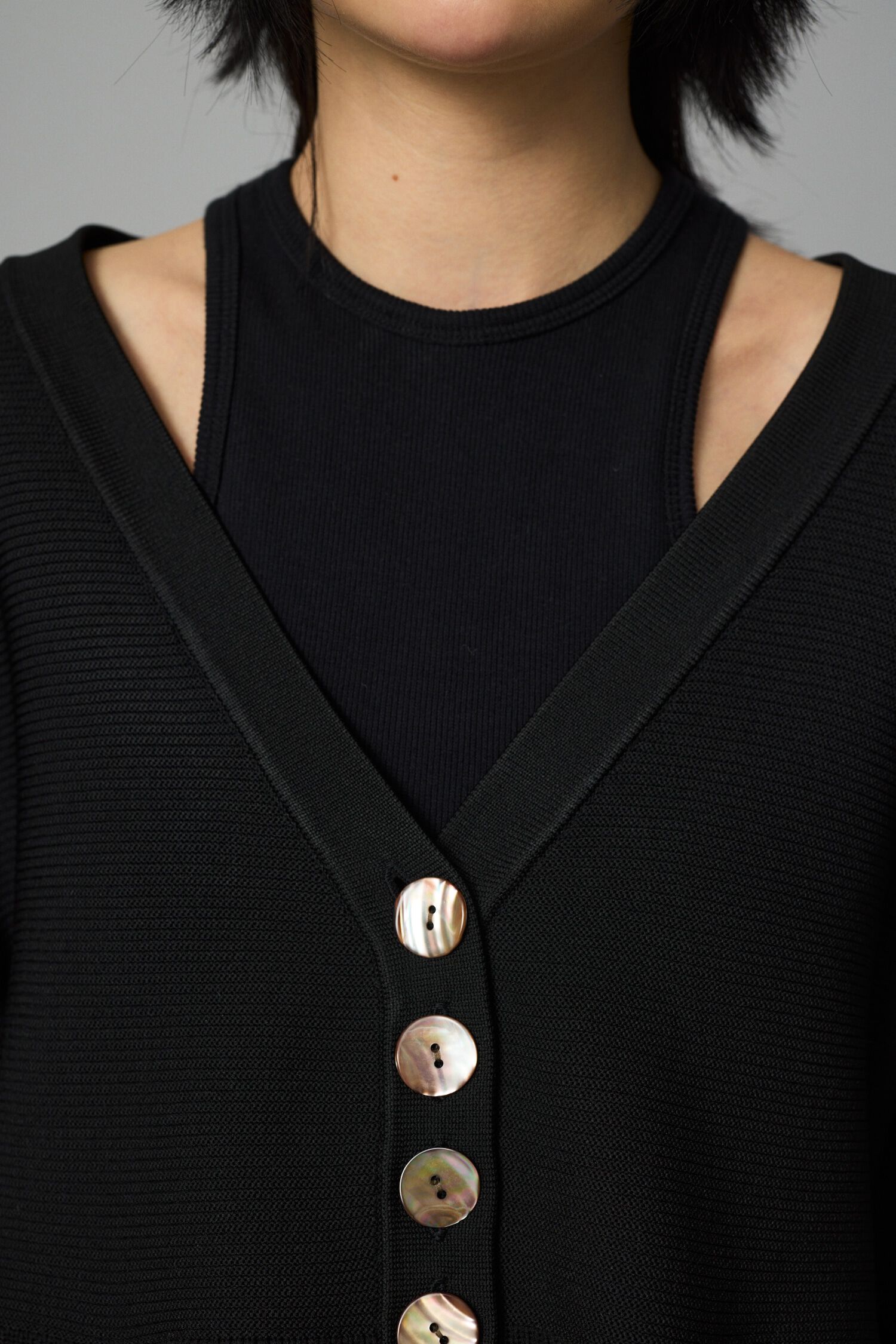 HeRIN.CYE「Jersey frill cardigan」|カーディガン|