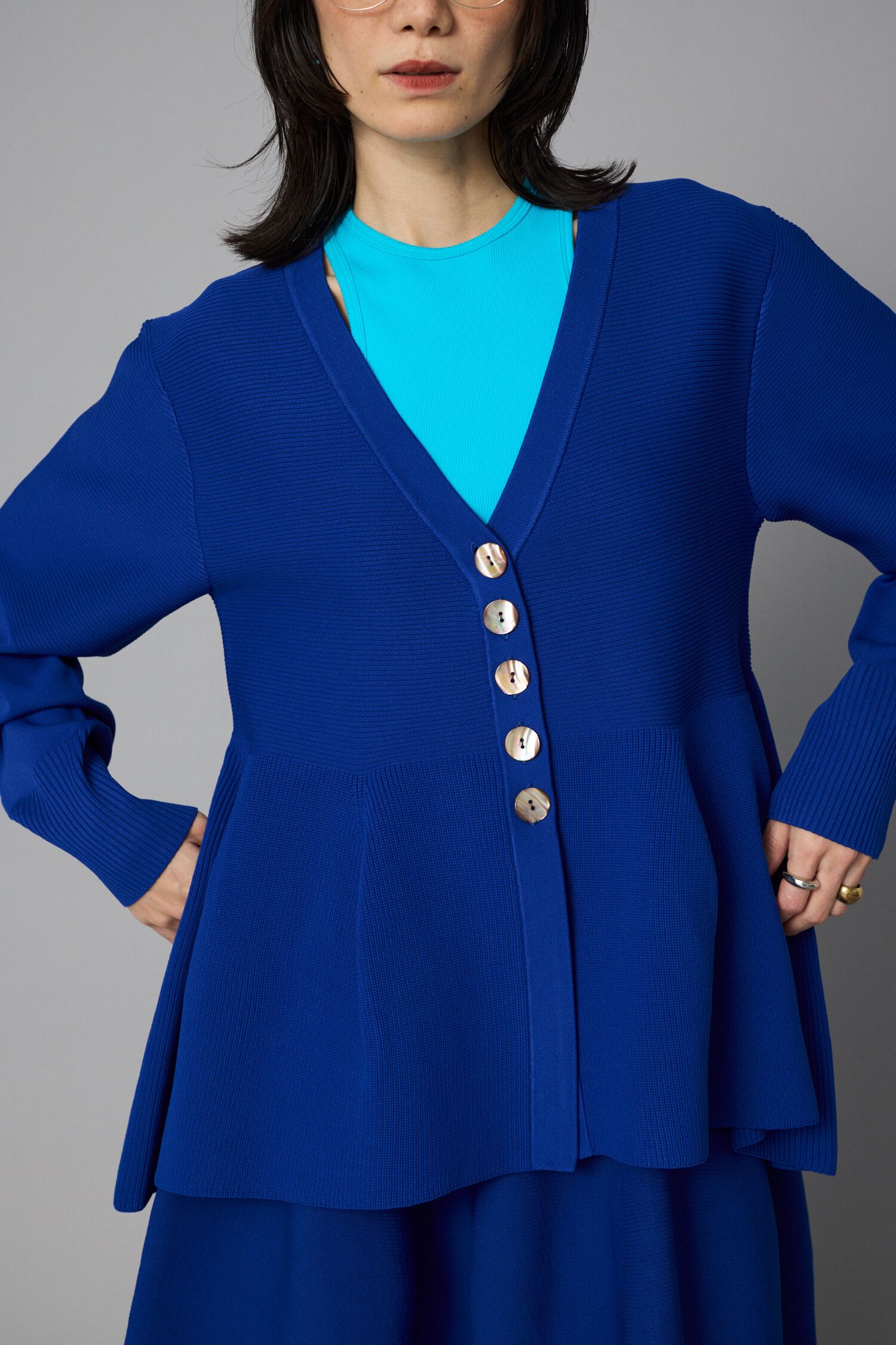 HeRIN.CYE「Jersey frill cardigan」|カーディガン|