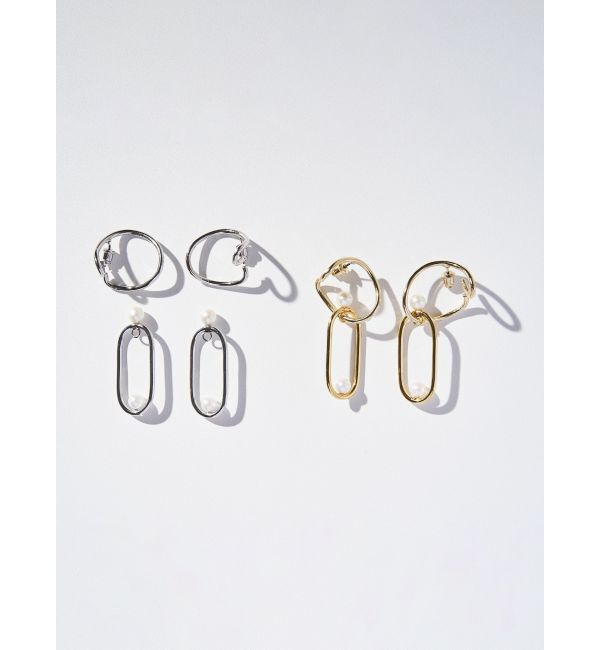 ELENDEEK「2WAY HANGING PEAL PIERCE」|ピアス|ゴールド