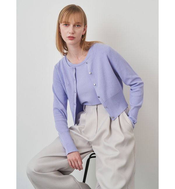 ELENDEEK「COMPACT CREW NECK TWIN KT」|カーディガン|