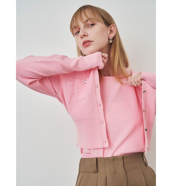 ELENDEEK「COMPACT CREW NECK TWIN KT」|カーディガン|