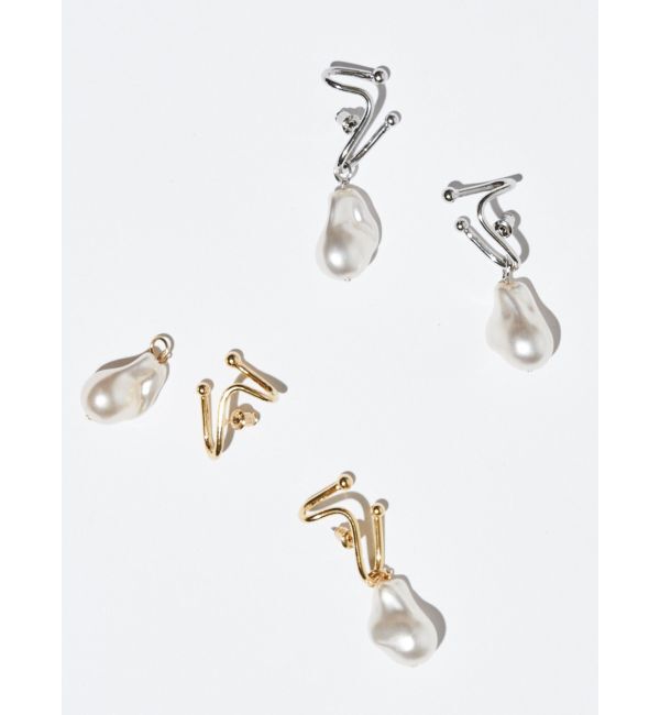 ELENDEEK「WAVE PEARL 2WAY PIERCE」|ピアス|ゴールド