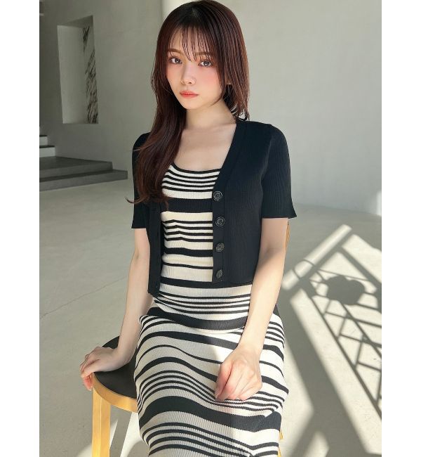 RESEXXY「5分袖ショートカーディガン【セットアップ着用可能】」|カーディガン|