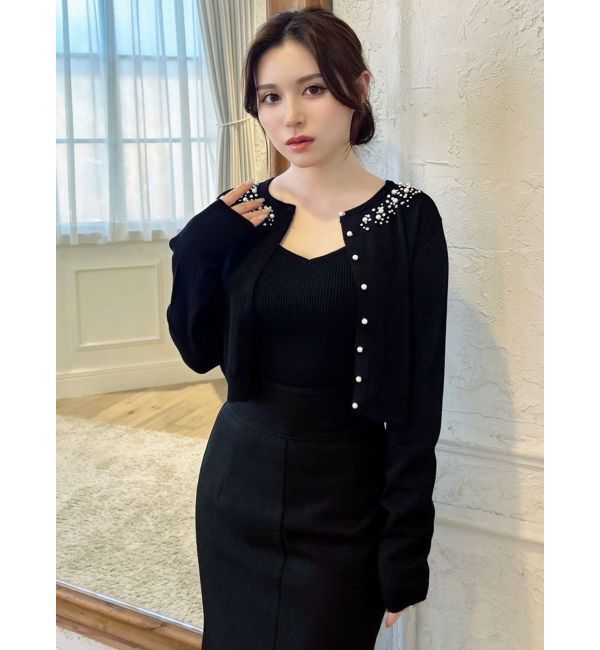 RESEXXY「ビジューアンサンブルニット」|カーディガン|