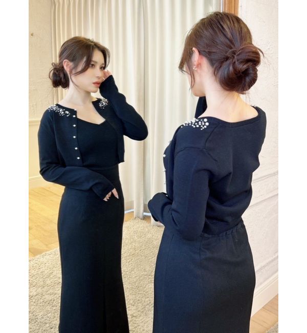 RESEXXY「ビジューアンサンブルニット」|カーディガン|