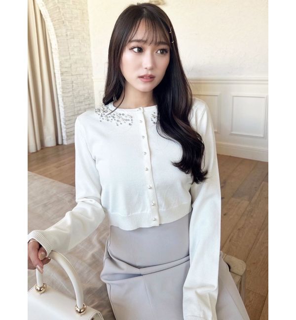 RESEXXY「ビジューアンサンブルニット」|カーディガン|