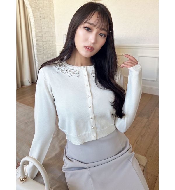 RESEXXY「ビジューアンサンブルニット」|カーディガン|