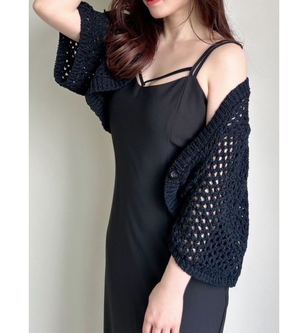 RESEXXY「クロシェカーディガン【セットアップ着用可能】」|カーディガン|ブラック