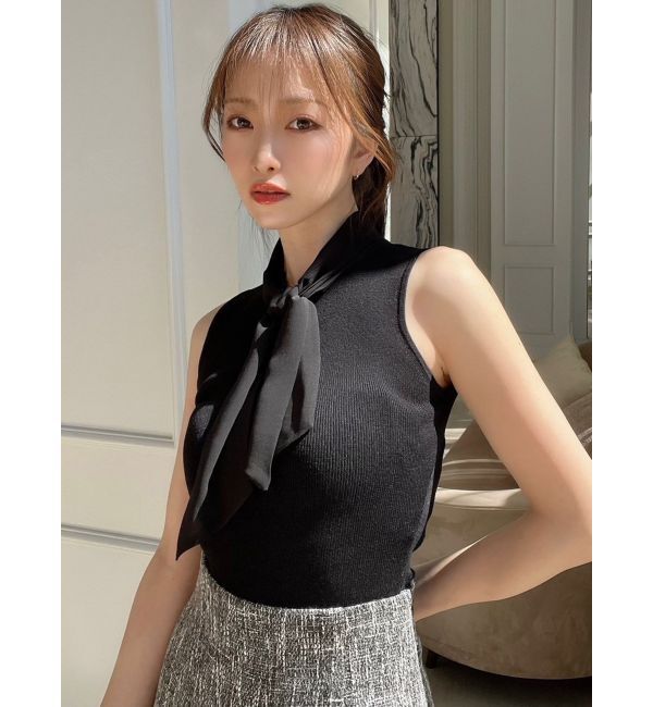 RESEXXY「ノースリーブボウタイニットトップス」|ニット・セーター|