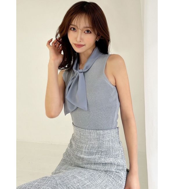 RESEXXY「ノースリーブボウタイニットトップス」|ニット・セーター|