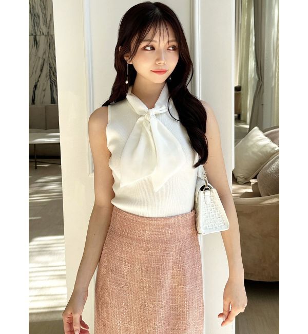 RESEXXY「ノースリーブボウタイニットトップス」|ニット・セーター|