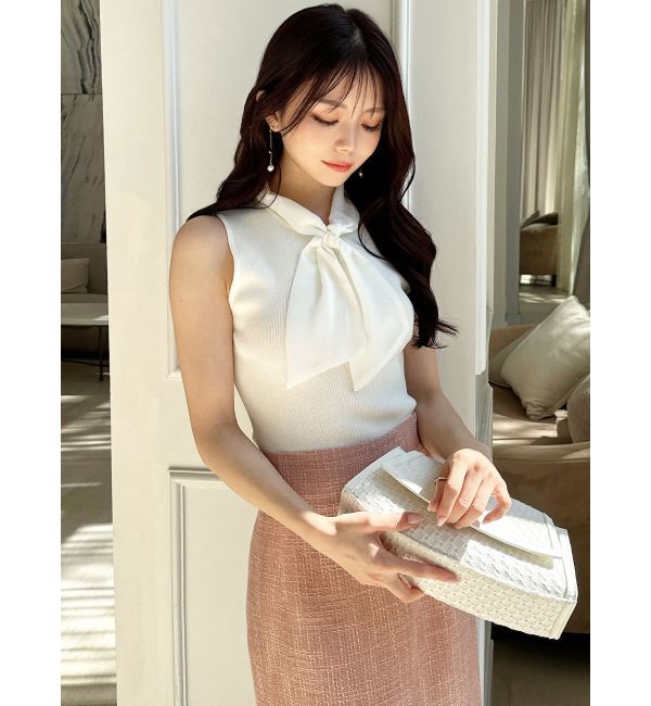 RESEXXY「ノースリーブボウタイニットトップス」|ニット・セーター|