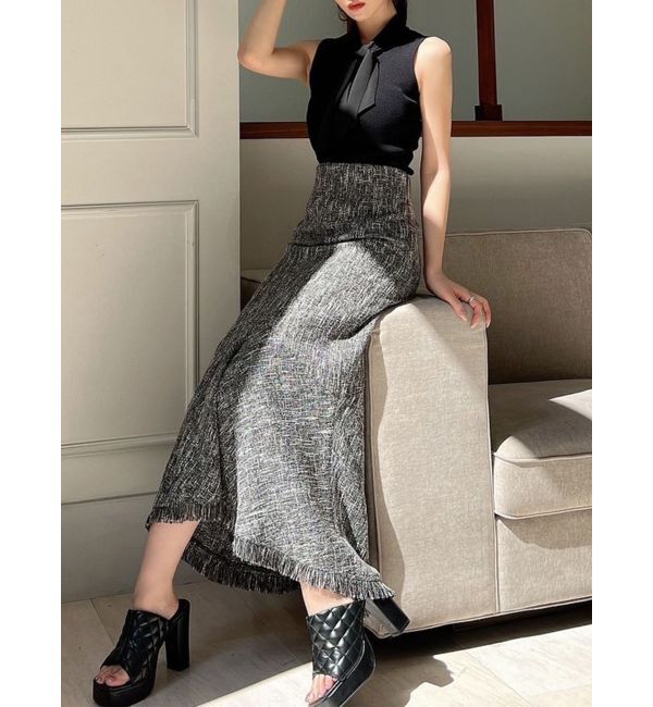 RESEXXY「ノースリーブボウタイニットトップス」|ニット・セーター|ブラック