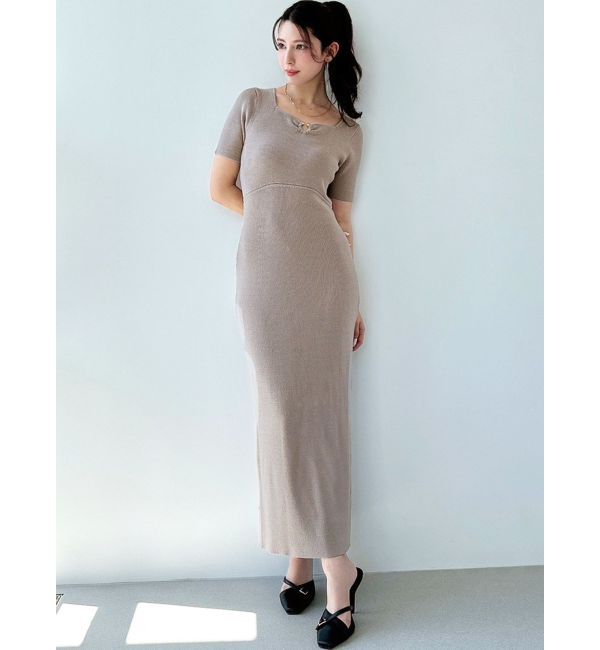 RESEXXY「ギャザーポイントタイトニットワンピース」|ワンピース|