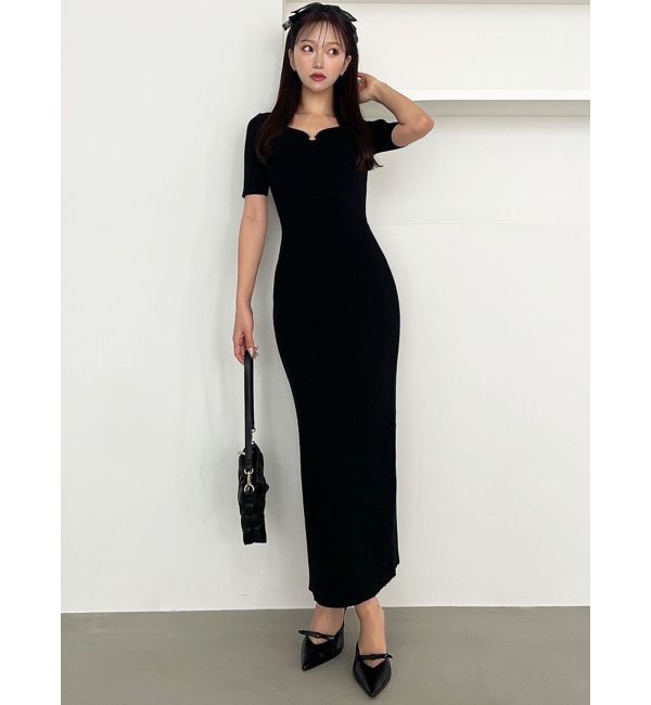 RESEXXY「ギャザーポイントタイトニットワンピース」|ワンピース|