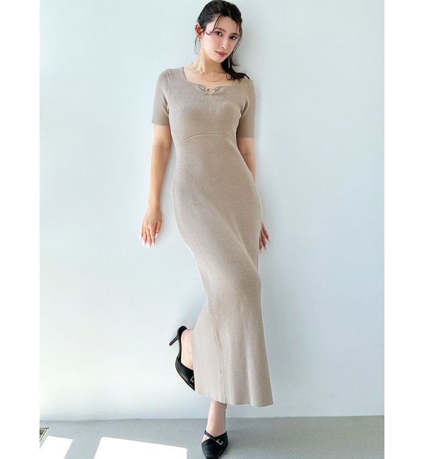 RESEXXY「ギャザーポイントタイトニットワンピース」|ワンピース|